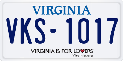 VA license plate VKS1017