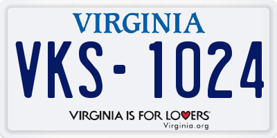 VA license plate VKS1024