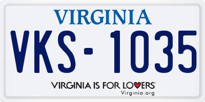 VA license plate VKS1035