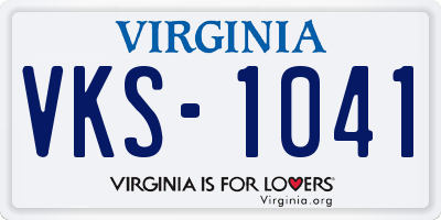 VA license plate VKS1041