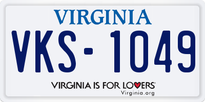 VA license plate VKS1049
