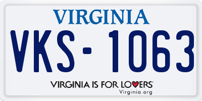 VA license plate VKS1063