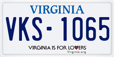 VA license plate VKS1065
