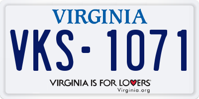 VA license plate VKS1071