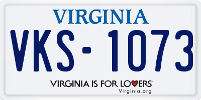 VA license plate VKS1073