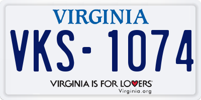 VA license plate VKS1074