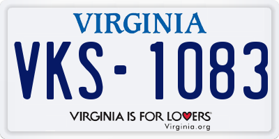 VA license plate VKS1083