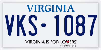 VA license plate VKS1087
