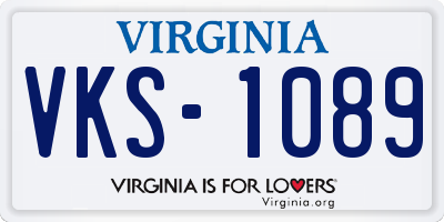 VA license plate VKS1089