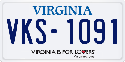 VA license plate VKS1091