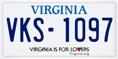 VA license plate VKS1097