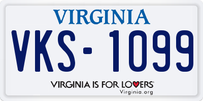 VA license plate VKS1099