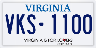 VA license plate VKS1100