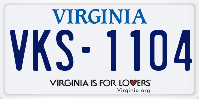 VA license plate VKS1104