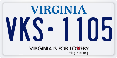 VA license plate VKS1105