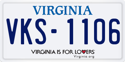 VA license plate VKS1106
