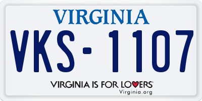 VA license plate VKS1107