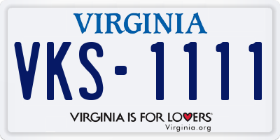 VA license plate VKS1111