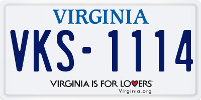 VA license plate VKS1114
