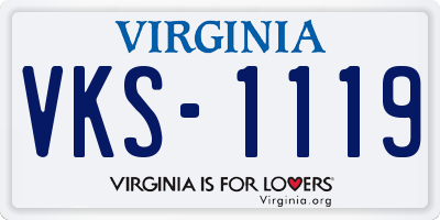 VA license plate VKS1119