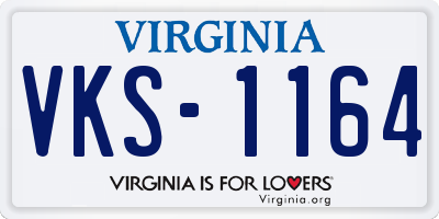 VA license plate VKS1164