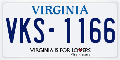 VA license plate VKS1166