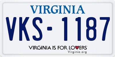 VA license plate VKS1187