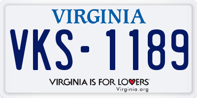 VA license plate VKS1189