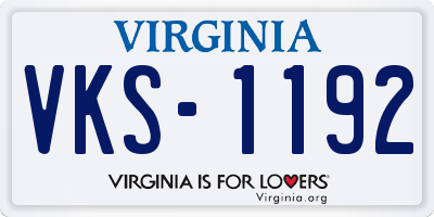 VA license plate VKS1192