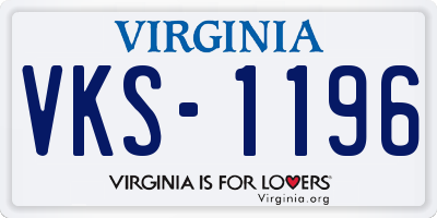 VA license plate VKS1196