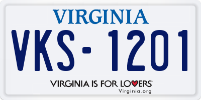 VA license plate VKS1201