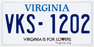 VA license plate VKS1202