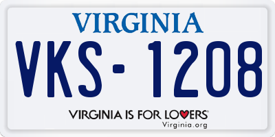 VA license plate VKS1208