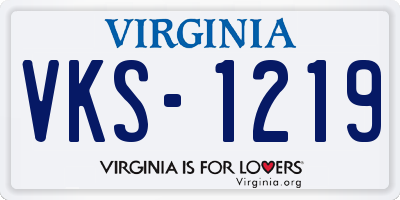 VA license plate VKS1219