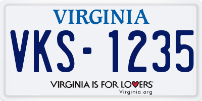 VA license plate VKS1235
