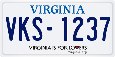 VA license plate VKS1237