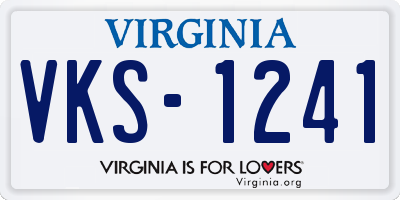 VA license plate VKS1241