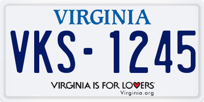 VA license plate VKS1245