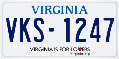 VA license plate VKS1247