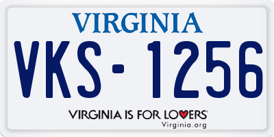 VA license plate VKS1256
