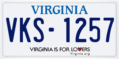 VA license plate VKS1257