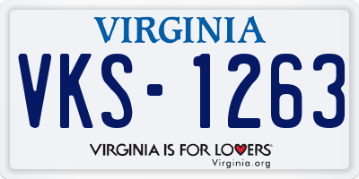 VA license plate VKS1263