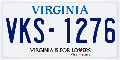 VA license plate VKS1276