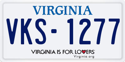 VA license plate VKS1277