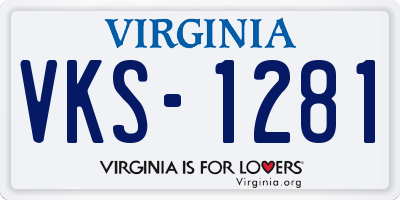 VA license plate VKS1281