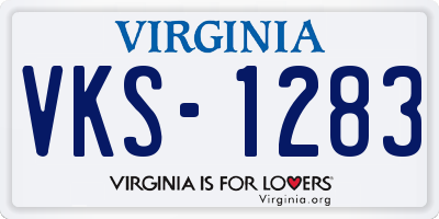 VA license plate VKS1283
