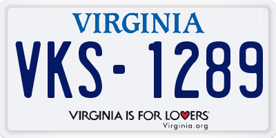 VA license plate VKS1289