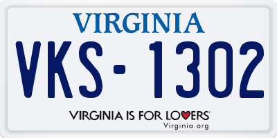 VA license plate VKS1302