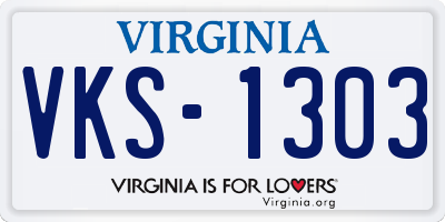 VA license plate VKS1303