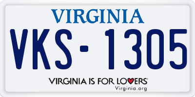 VA license plate VKS1305